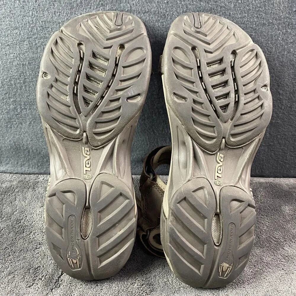 Teva Open Toachi S/N 4011 Sandals Leather Black Brown Men's Size 12 Hiking Walk